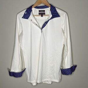 Essex Classics Equestrian Talent Yarn Long Sleeve White Show Shirt Women's XL
